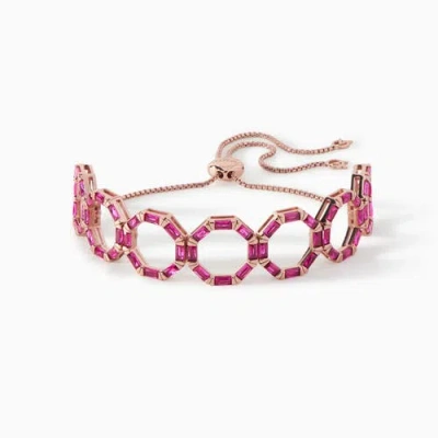 Ora Ana The Gabriella Bracelet In Rose Gold Ruby Cz