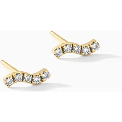 Ora Ana The Wave Stud Earrings In Gold