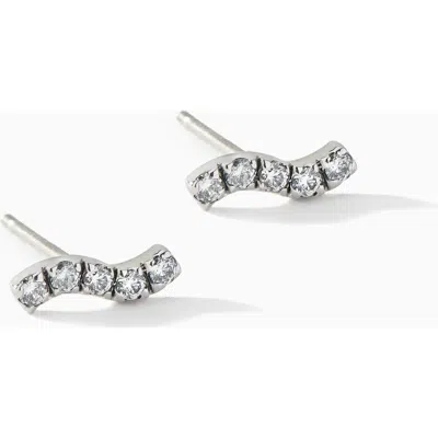 Ora Ana The Wave Stud Earrings In Silver