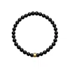 Ora Pearls Black / Gold Aro Mens Onyx Bracelet Gold Bead In Multi