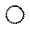 Ora Pearls Gold / Black / White Aro Men's Snowflake Obsidian & Onyx Bracelet Gold Bead - Large In Multi