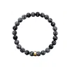 Ora Pearls Gold / Black / White Aro Men's Snowflake Obsidian Bracelet Gold Bead - Large In Multi