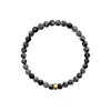 Ora Pearls Gold / Black / White Aro Men's Snowflake Obsidian Bracelet Gold Bead In Multi