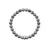 Ora Pearls Grey / Silver Aro Men's Map Jasper Bracelet Silver Bead - Large In Gray