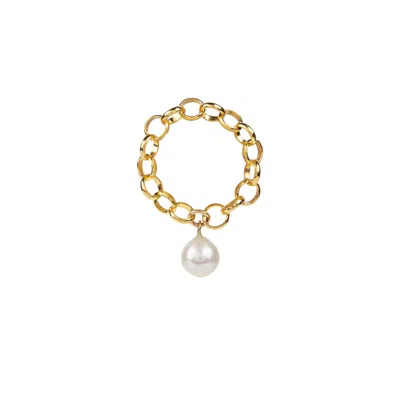 Ora Pearls Women's Aelia Pearl Chain Ring - Gold