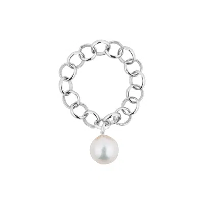 Ora Pearls Women's Aelia Pearl Chain Ring - Silver