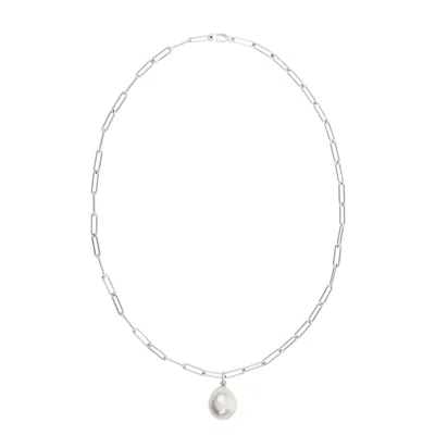 Ora Pearls Women's Aetia Baroque Pearl Chain Necklace - Silver