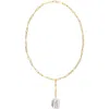 Ora Pearls Women's Aetia Lariat Flat Baroque Pearl Chain Necklace - Gold In Gold