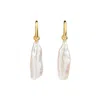 Ora Pearls Women's Aetia Long Baroque Pearl Hoop Earrings - Gold - Large In Gold