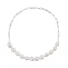 Ora Pearls Women's Aetia Nugget Pearl Chain Necklace - Silver In Gray