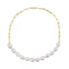 Ora Pearls Women's Aetia Nugget Pearl Chain Neclace - Gold In Yellow
