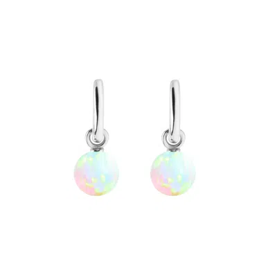 Ora Pearls Women's Aetia Sea Opal Hoop Earrings - Silver