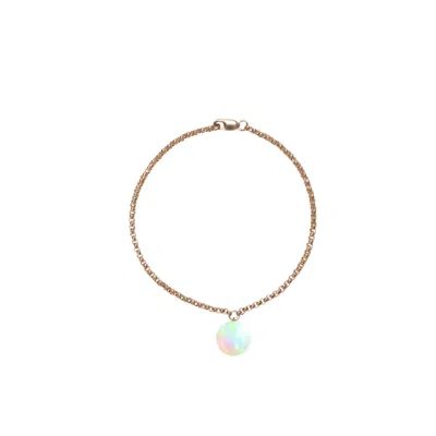 Ora Pearls Women's Gold / Green / Blue Sea Opal Chain Bracelet - Gold In Multi