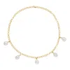 Ora Pearls Women's Gold / White Aelia Baroque Pearl Chain Necklace-gold In Multi