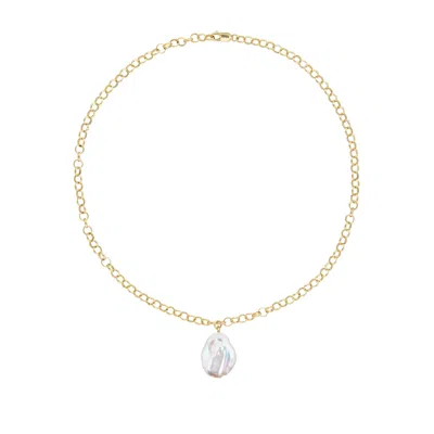 Ora Pearls Women's Gold / White Aelia Large Baroque Pearl Necklace In Multi