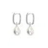 Ora Pearls Women's Gold / White Aetia Baroque Pearl Hoop Earrings - Silver In Multi