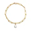 Ora Pearls Women's Gold / White Aetia Pearl Chain Bracelet - Gold In Multi