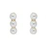Ora Pearls Women's Gold / White Aetia Trio Pearl Hoop Earrings- Gold In Multi