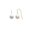 Ora Pearls Women's Gold / White Archi White Drop Pearl Hook Earrings - Solid 9ct Gold In Metallic
