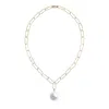 Ora Pearls Women's Gold / White Aurelia Baroque Pearl Large Link Necklace - Gold In Multi