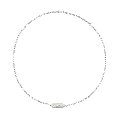 Ora Pearls Women's Gold / White Coralia Long Baroque Pearl Necklace - Silver In Multi