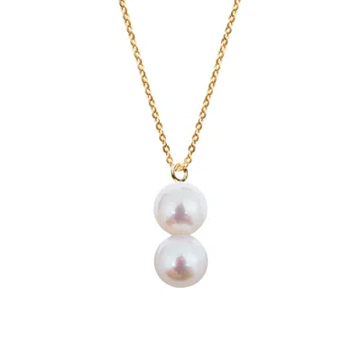 Ora Pearls Women's Gold / White Dua Pearl Solid Gold Necklace In Multi