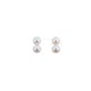 Ora Pearls Women's Gold / White Dua Pearl Studs - Solid Gold In Multi