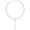 Ora Pearls Women's Gold / White Pluvia Round Pearl Necklace - Long In Multi
