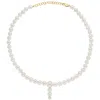 Ora Pearls Women's Gold / White Pluvia Round Pearl Necklace - Short In Multi