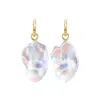 Ora Pearls Women's Gold / White Xxl Nebula Pearl Hoop Earrings - Solid 14ct Gold In Multi