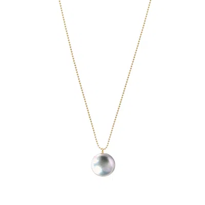 Ora Pearls Women's Grey / Gold Orbis Grey Pearl Pendant Necklace - Gold In Multi