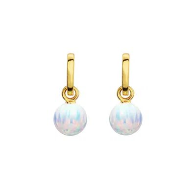 Ora Pearls Women's Ice Opal Hoop Earrings - Gold