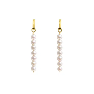 Ora Pearls Women's Linea Pearl Hoop Earrings - Gold