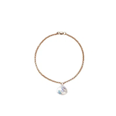 Ora Pearls Women's Mermaid Keshi Pearl Chain Bracelet - Gold In Yellow