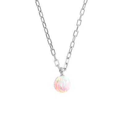 Ora Pearls Women's Opia Sun Opal Chain Pendant - Silver