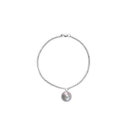 Ora Pearls Women's Silver / Grey Alba Grey Pearl Bracelet - Silver In Metallic