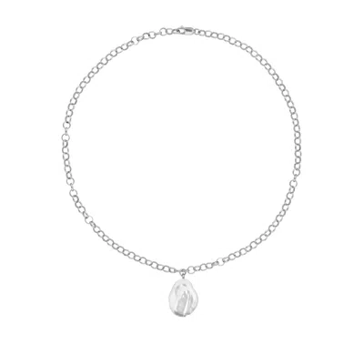 Ora Pearls Women's Silver / White Aelia Large Baroque Pearl Necklace-silver In Multi