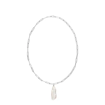 Ora Pearls Women's Silver / White Aetia Long Baroque Pearl Necklace - Silver In Multi