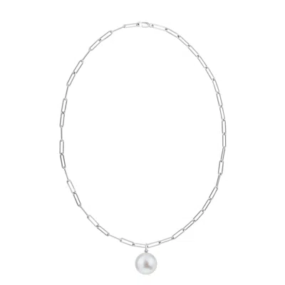 Ora Pearls Women's Silver / White Aetia Pearl Chain Necklace - Silver