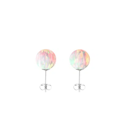Ora Pearls Women's Sun Opal Stud Earrings- Silver In Gray