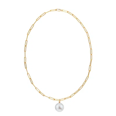 Ora Pearls Women's White / Gold Aetia Xxl Pearl Chain Necklace - Gold