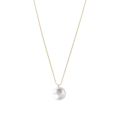 Ora Pearls Women's White / Gold Orbis White Pearl Pendant Necklace - Gold In Multi