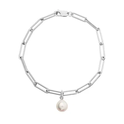 Ora Pearls Women's White / Silver Aetia Pearl Chain Bracelet - Silver In Multi