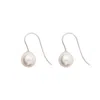 Ora Pearls Women's White / Silver Archi White Pearl Hook Earrings - Silver-medium In Multi
