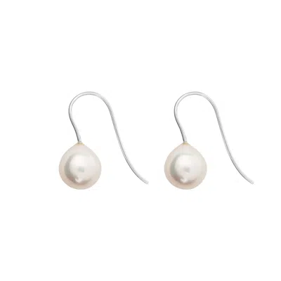 Ora Pearls Women's White / Silver Archi White Pearl Hook Earrings - Silver-medium In Multi