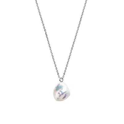 Ora Pearls Women's White / Silver Mermaid Keshi Pearl Fine Chain Necklace - Silver In Multi