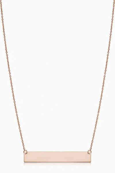 Oradina 10k Gold Brooklyn Bar Necklace In Rose Gold