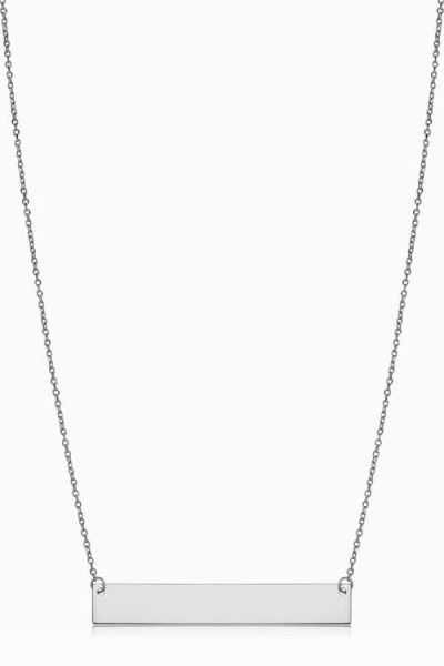 Oradina 10k Gold Brooklyn Bar Necklace In White Gold