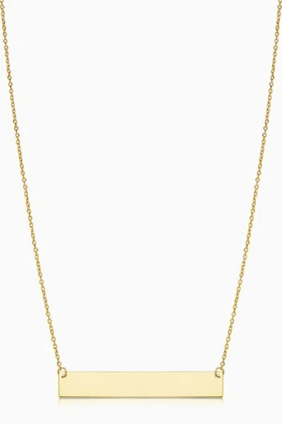 Oradina 10k Gold Brooklyn Bar Necklace In Yellow Gold