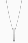 Oradina 10k Gold Brooklyn Bar Pendant Necklace In White Gold